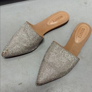 Schutz Silver Women's Mules Size 8.5 Beautiful Shoes
